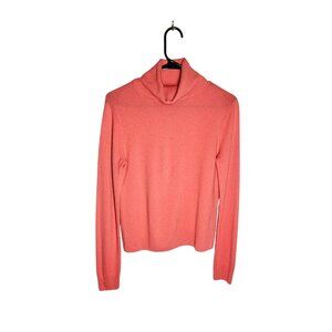 Super Soft, Comfy Uniqlo Womens XS 100% Cashmere Coral Rose Turtleneck Sweater L